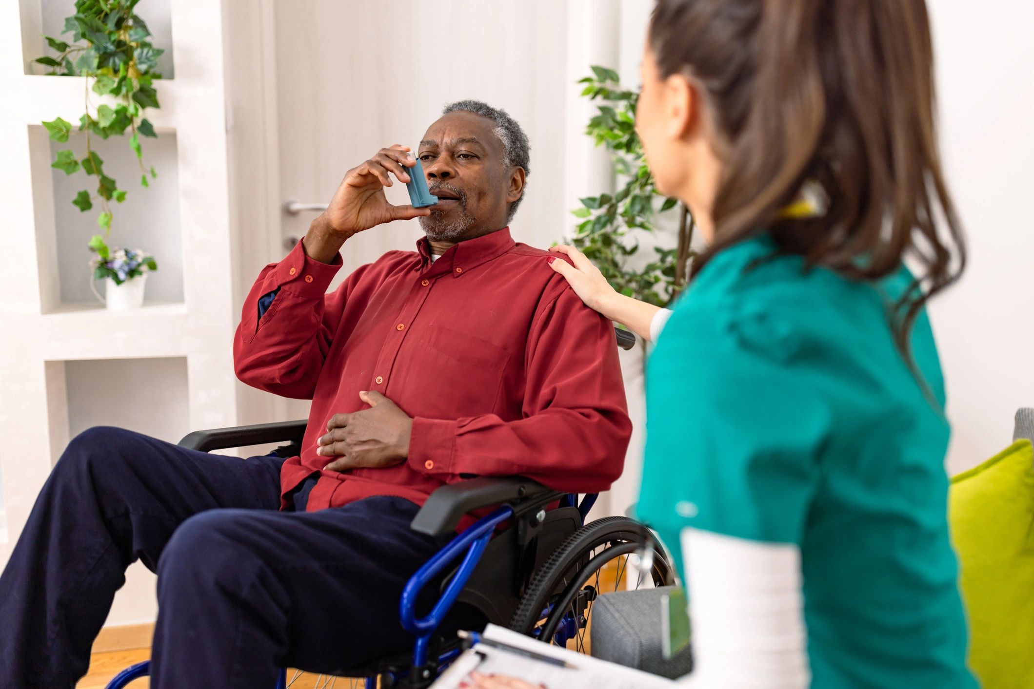 Nurse supporting a medically fragile client at home